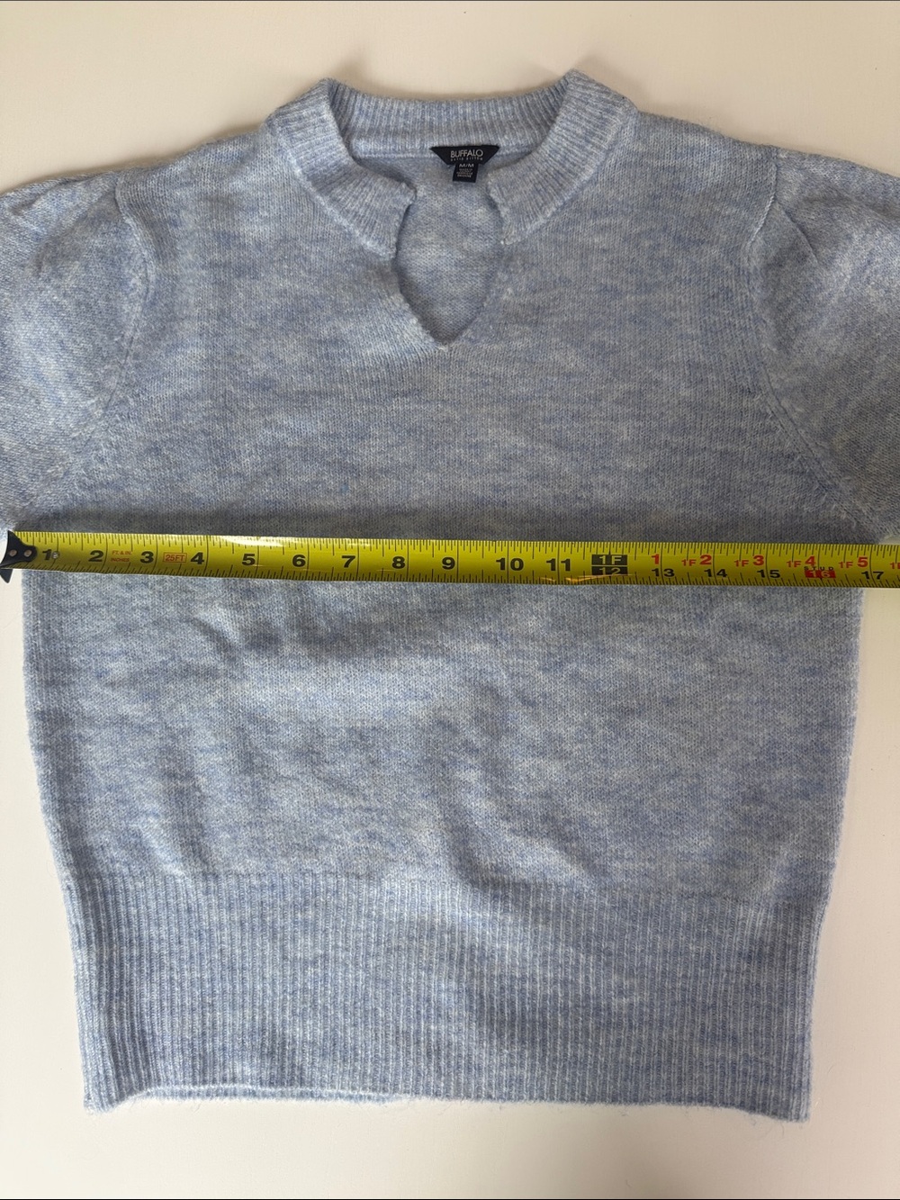 Buffalo David Bitton Light Blue Short Sleeve Crew Sweater - Picture 4 of 6